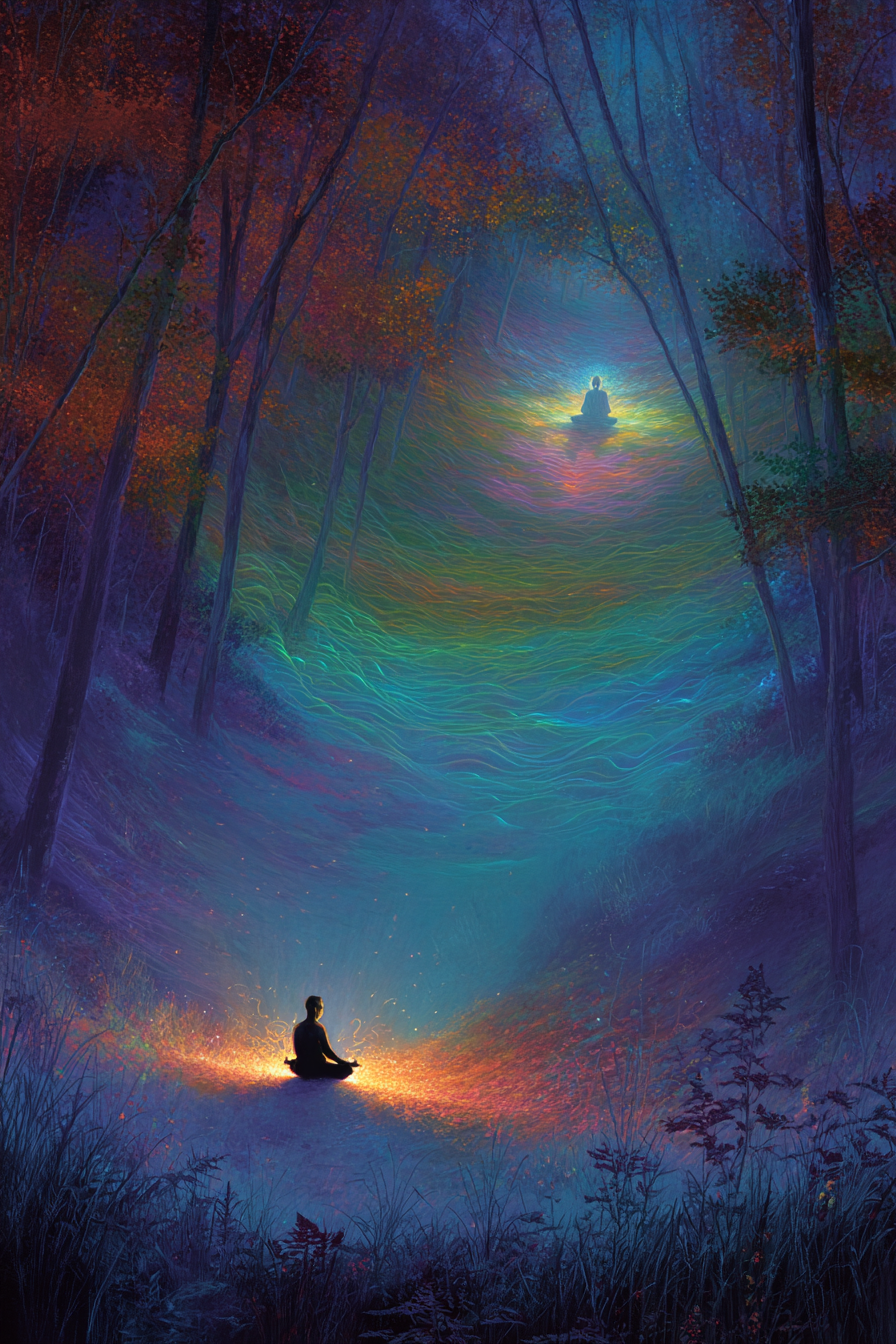 Mystische Meditation Im Herbstwald | Psychedelische Kunst | Stilrichtungen
