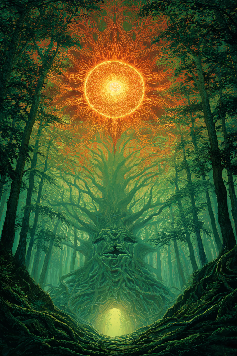 Mystischer Lebensbaum Im Glanz Der Sonne | Psychedelische Kunst | Stilrichtungen