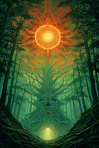 Mystischer Lebensbaum Im Glanz Der Sonne | Psychedelische Kunst | Stilrichtungen
