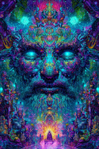 Mystisches Visionäres Kosmisches Gesicht | Psychedelische Kunst | Stilrichtungen