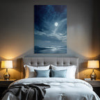 Strandnacht Mit Vollmond Und Sternenhimmel