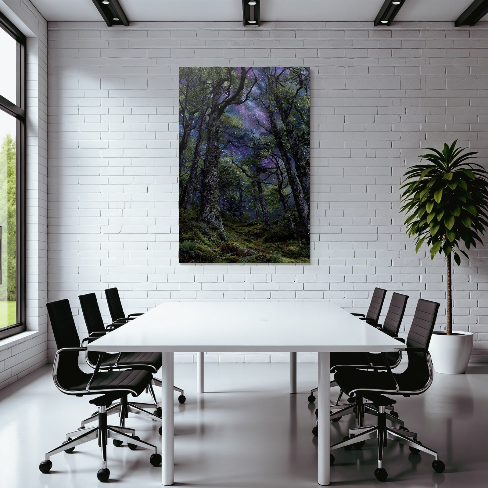 Waldlandschaft Mit Kosmischem Himmel