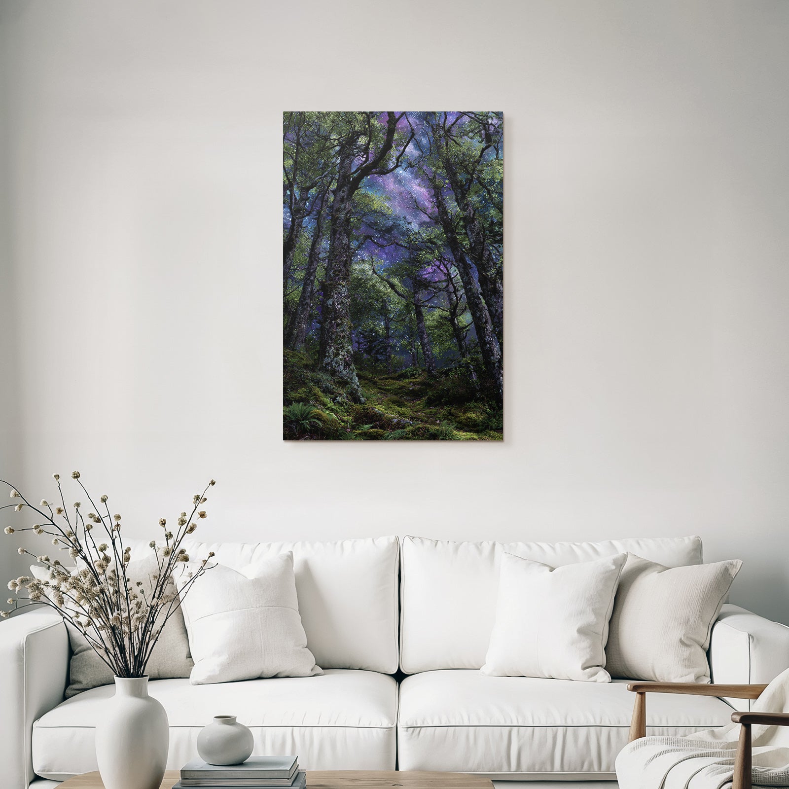 Waldlandschaft Mit Kosmischem Himmel