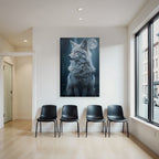Wolf Mit Vollem Mond Im Wald