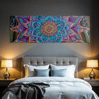 Beruhigendes Blau Lila Mandala Mit Floralem Motiv Im Wald