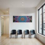 Beruhigendes Blau Lila Mandala Mit Floralem Motiv Im Wald