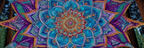 Beruhigendes Blau Lila Mandala Mit Floralem Motiv Im Wald | Psychedelische Kunst | Stilrichtungen