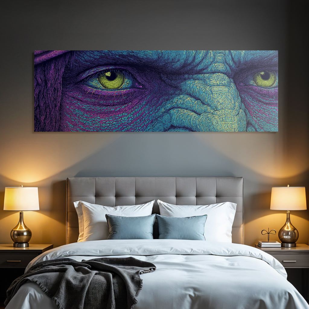 Lebendige Blickkunst Auge Textur Blau Lila Gelb Surreal