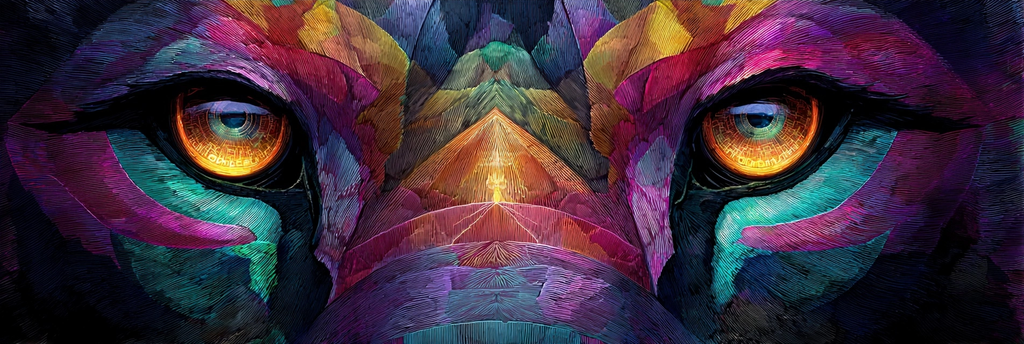 Lebendige Bunte Tieraugen Im Abstrakten Kunststil | Psychedelische Kunst | Stilrichtungen