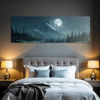 Mystische Schneebedeckte Berge Im Mondlicht