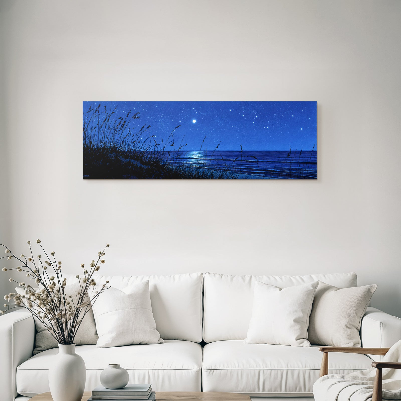 Ruhige Nachtszene Am Meer Mit Mondlicht Reflexion