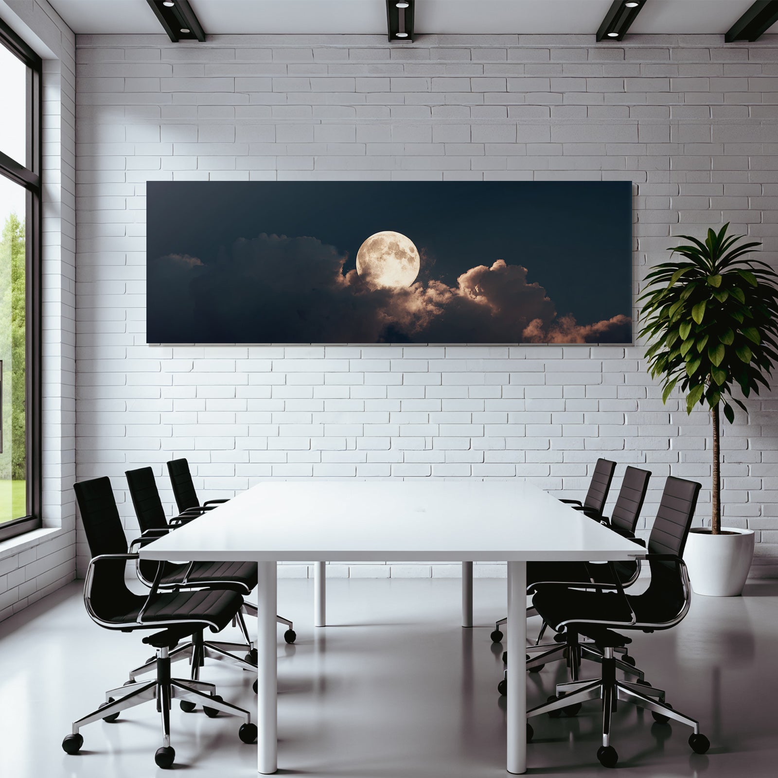 Vollmond Mit Wolken Am Nachtlichen Himmel