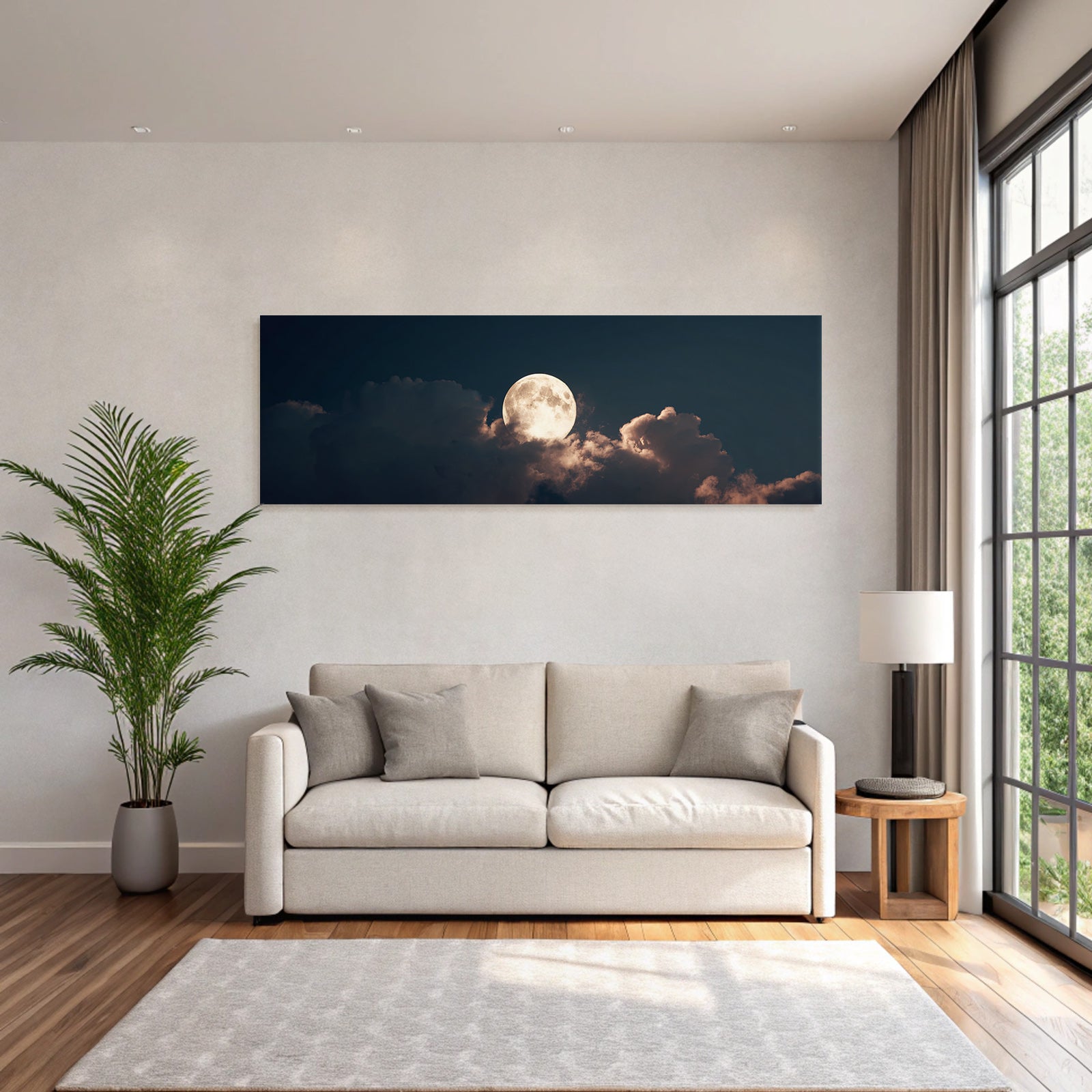 Vollmond Mit Wolken Am Nachtlichen Himmel