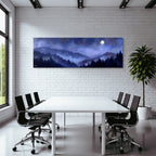 Waldnacht Mit Sternenhimmel Und Vollmond