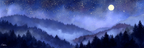 Waldnacht Mit Sternenhimmel Und Vollmond | Psychedelische Kunst | Stilrichtungen