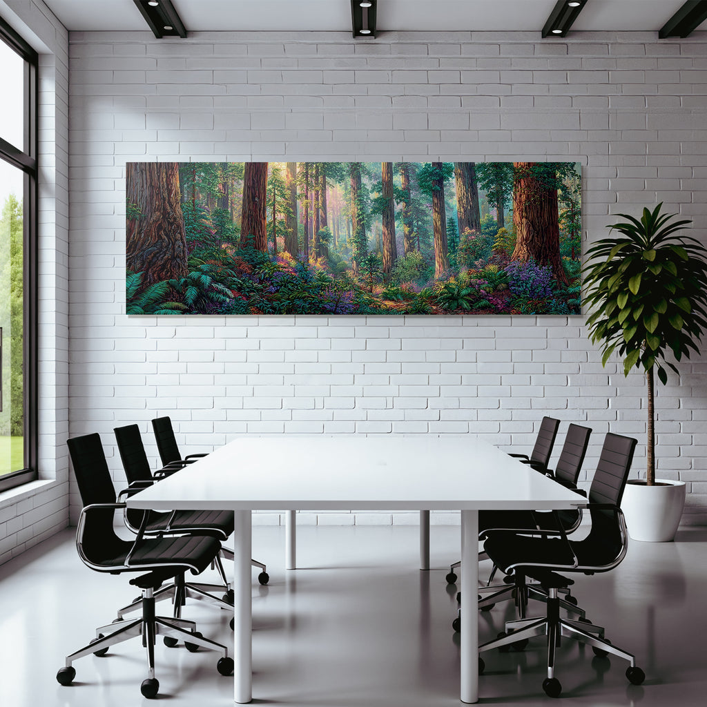 Waldszene Mit Sanftem Licht Und Blumenpracht