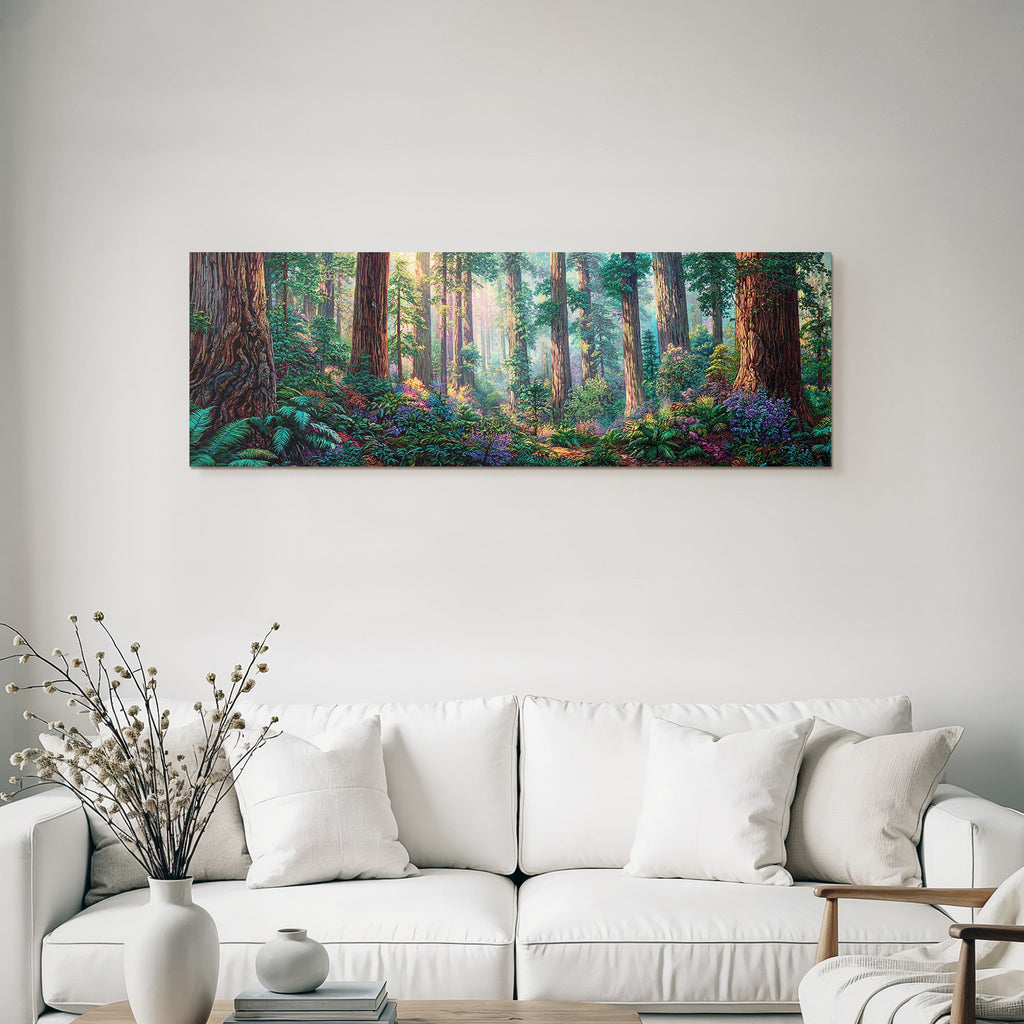 Waldszene Mit Sanftem Licht Und Blumenpracht