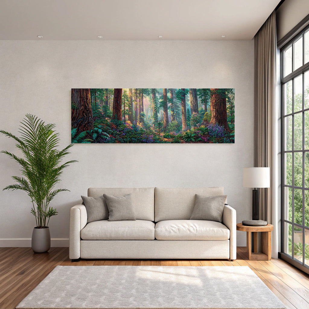 Waldszene Mit Sanftem Licht Und Blumenpracht