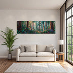 Waldszene Mit Sanftem Licht Und Blumenpracht