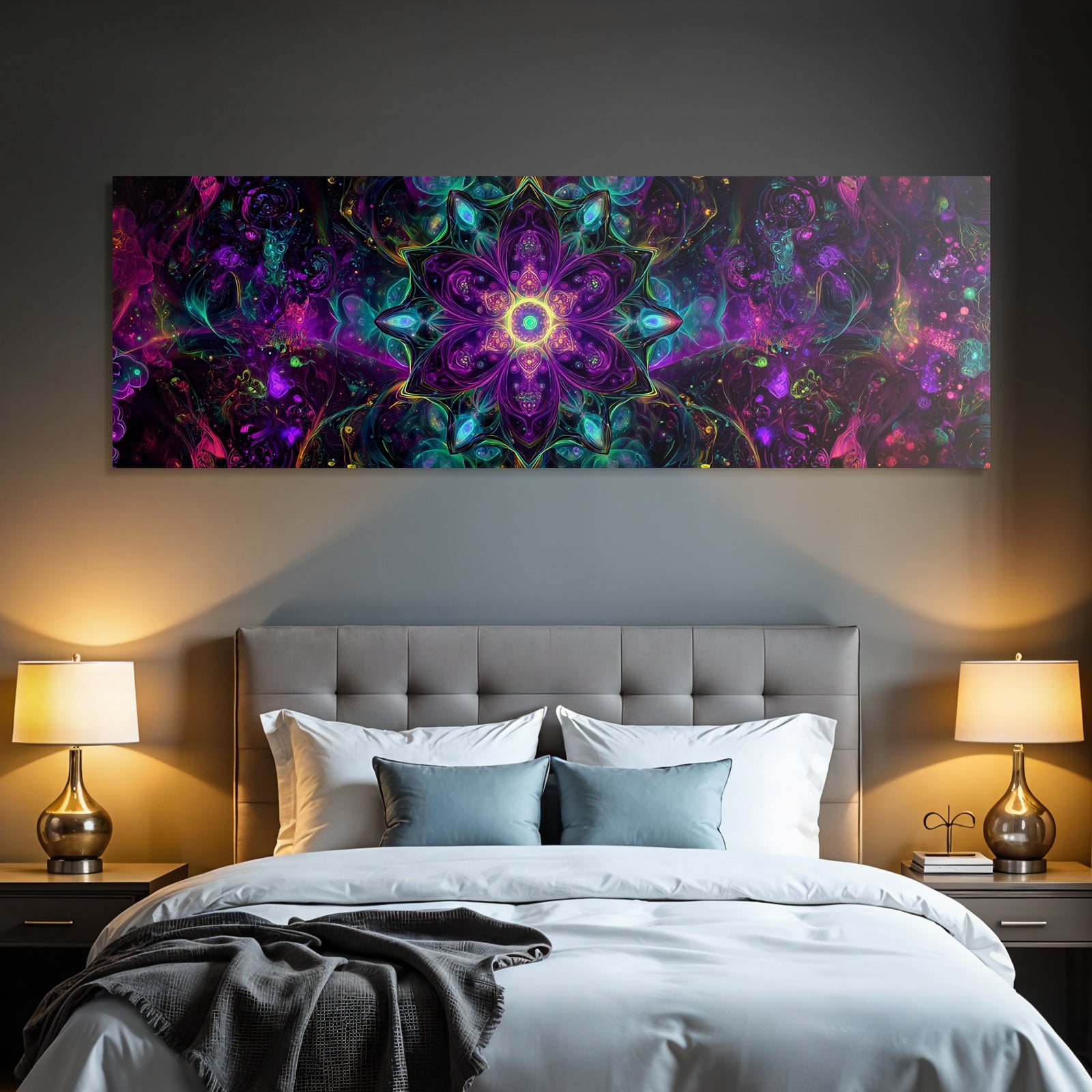 Zentrales Florales Design Mit Bunten Wirbeln Energie Und Kreativitat