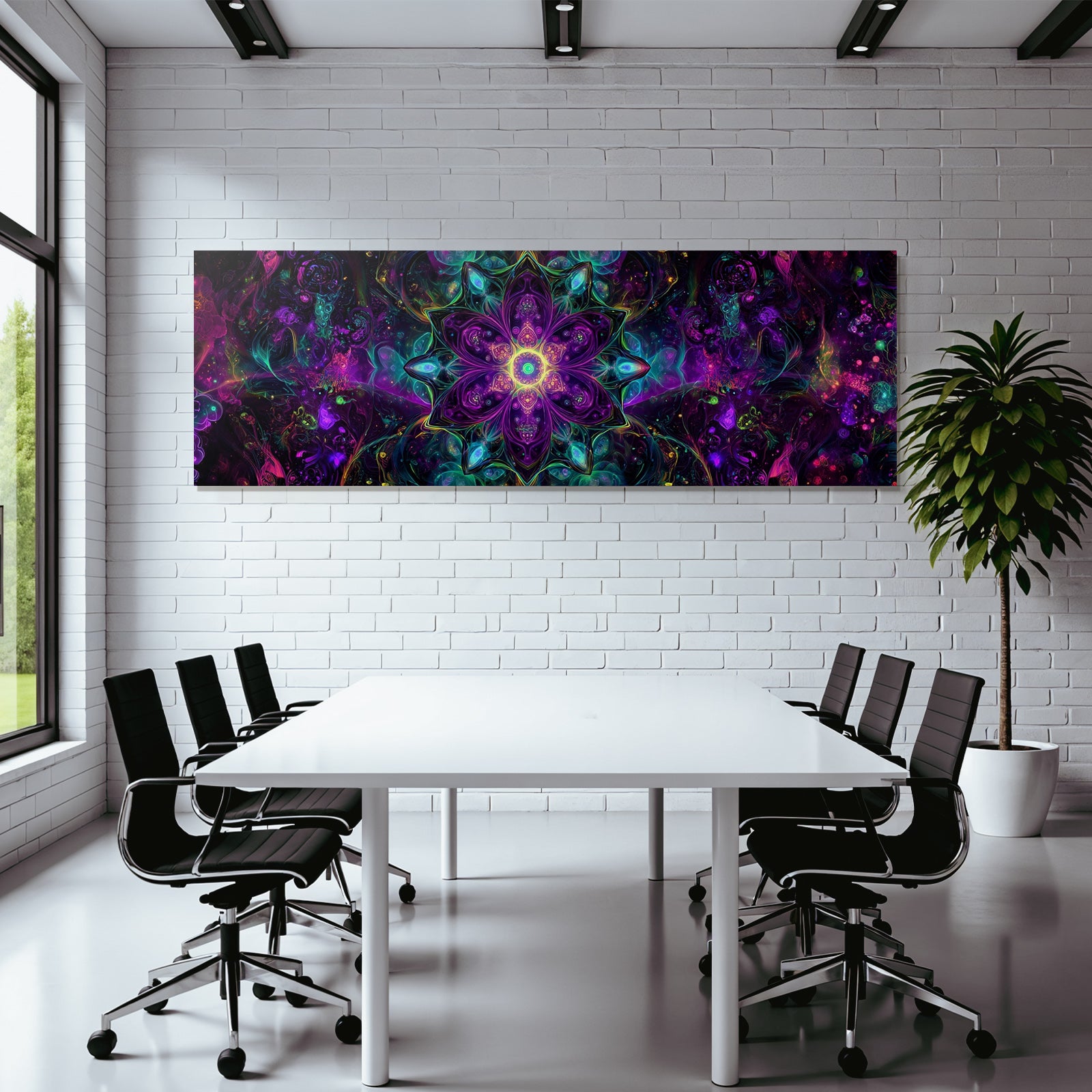 Zentrales Florales Design Mit Bunten Wirbeln Energie Und Kreativitat