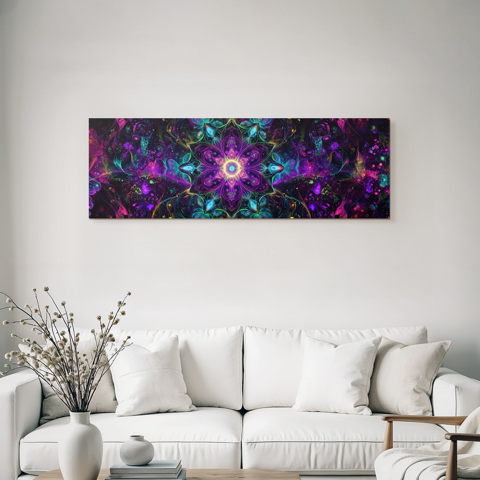 Zentrales Florales Design Mit Bunten Wirbeln Energie Und Kreativitat