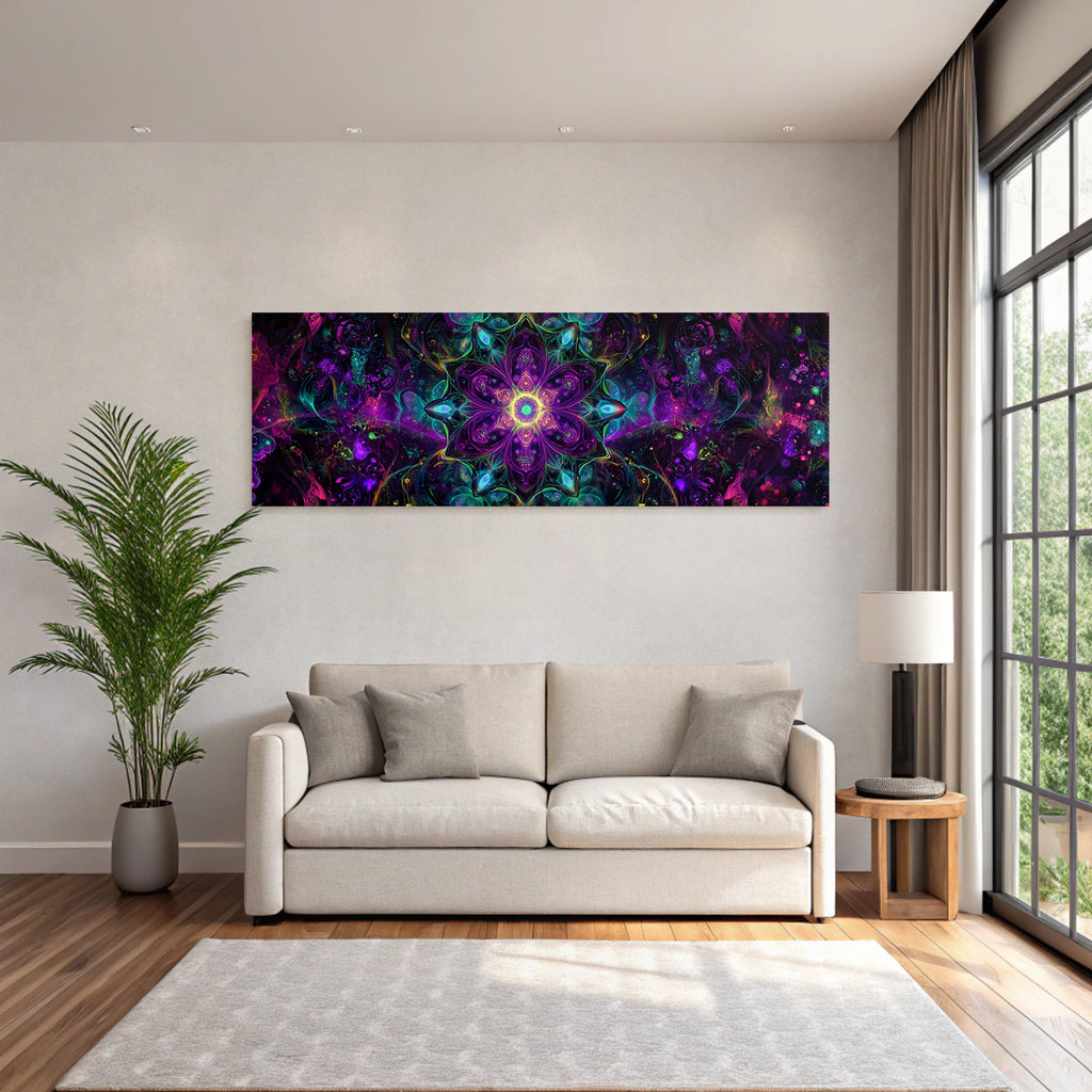 Zentrales Florales Design Mit Bunten Wirbeln Energie Und Kreativitat
