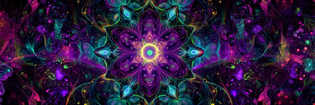 Zentrales Florales Design Mit Bunten Wirbeln Energie Und Kreativitat | Psychedelische Kunst | Stilrichtungen