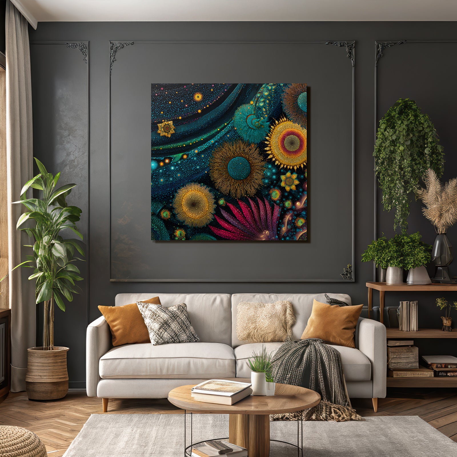 Bunte Abstrakte Himmlische Blumenwelt