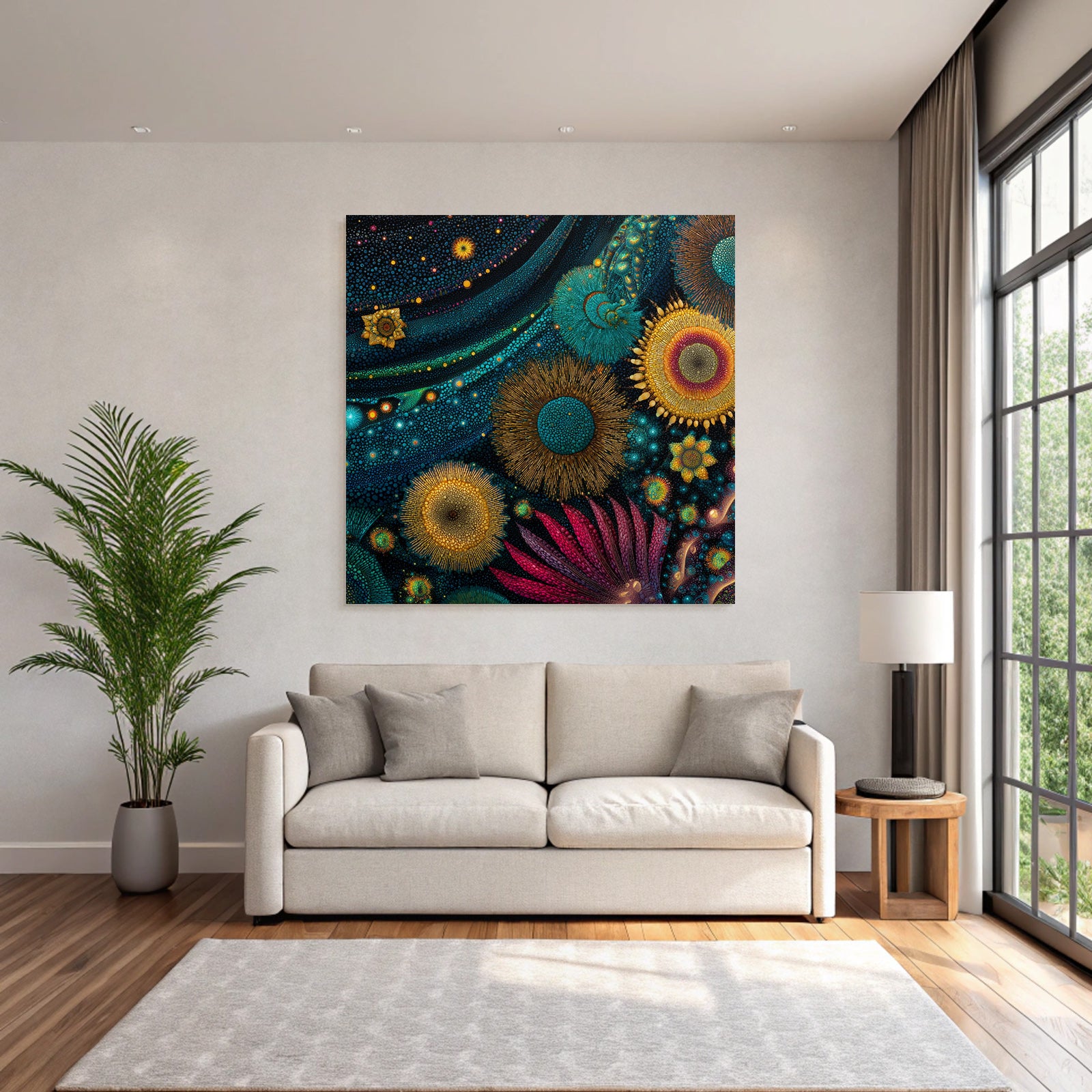 Bunte Abstrakte Himmlische Blumenwelt