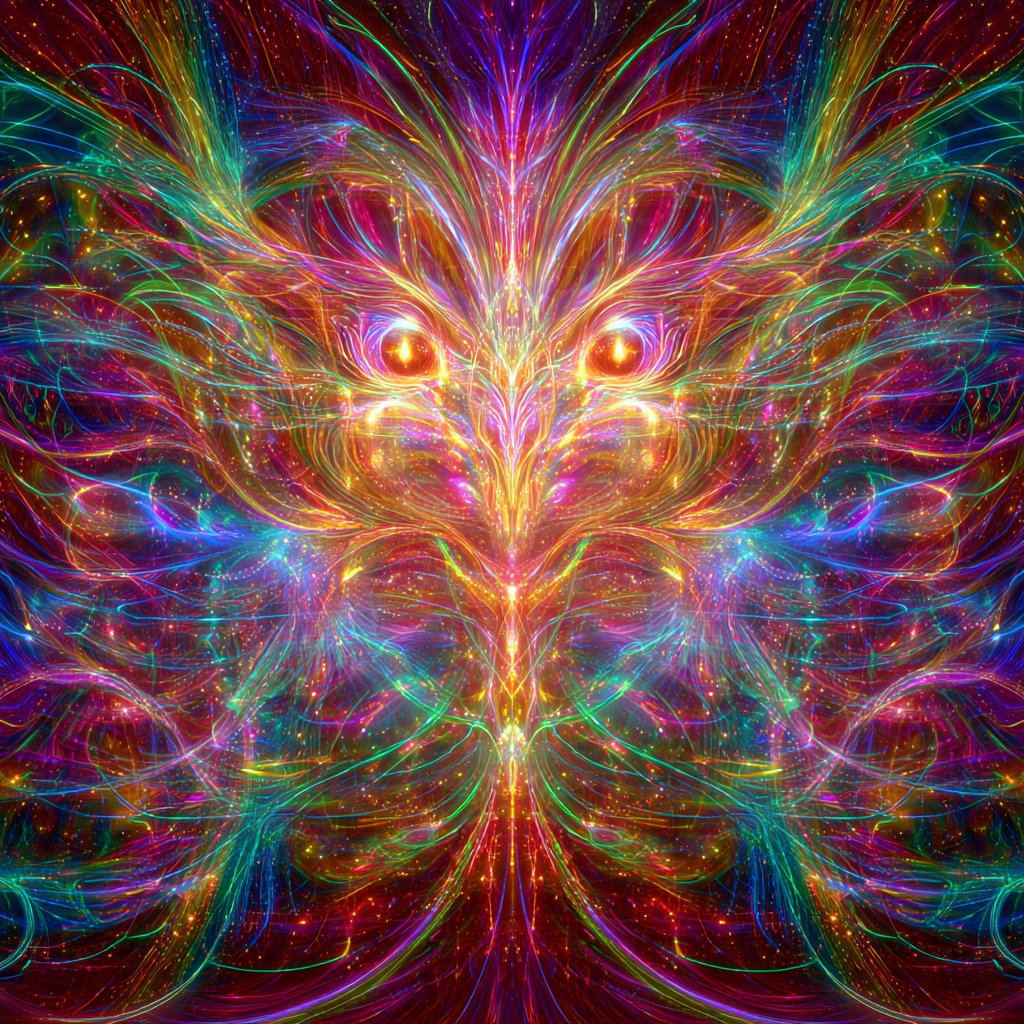 Bunte Fraktalkunst Mit Lebendiger Energie | Psychedelische Kunst | Stilrichtungen