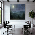 Mondnacht Im Aquarellstil Der Ruhigen Landschaft