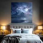 Mondschein Am Strand In Der Nacht