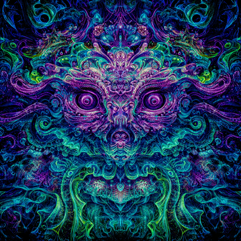 Psychedelische Symmetrische Gesichtsmaske | Psychedelische Kunst | Stilrichtungen