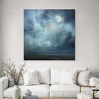 Ruhige Nachtlandschaft Mit Mond Und Meer