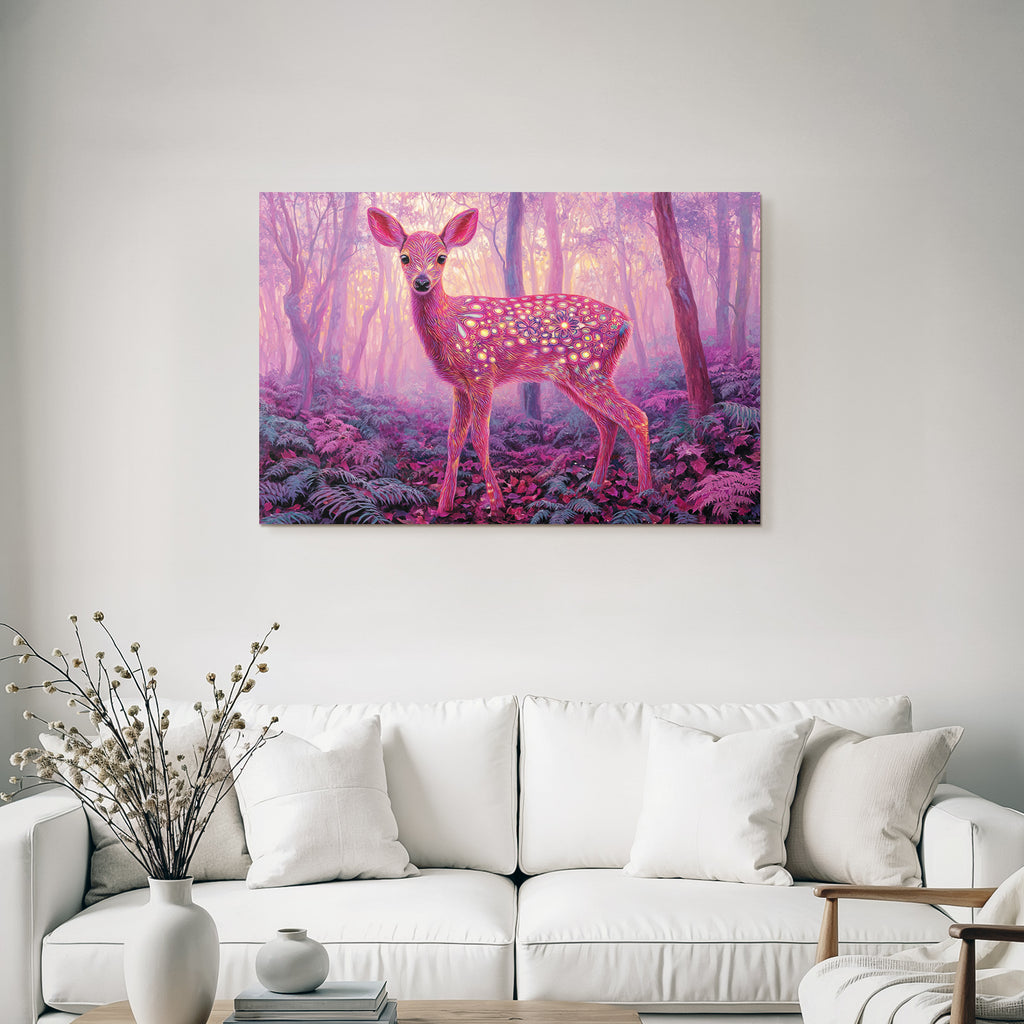 Bunter Hirsch Im Traumhaften Psychedelischen Wald