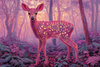 Bunter Hirsch Im Traumhaften Psychedelischen Wald | Psychedelische Kunst | Stilrichtungen