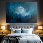 Einsame Nacht Mit Vollmond Und Kiefern