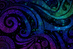 Kosmisches Wirbelmuster In Purpur Blau Und Grün | Psychedelische Kunst | Stilrichtungen