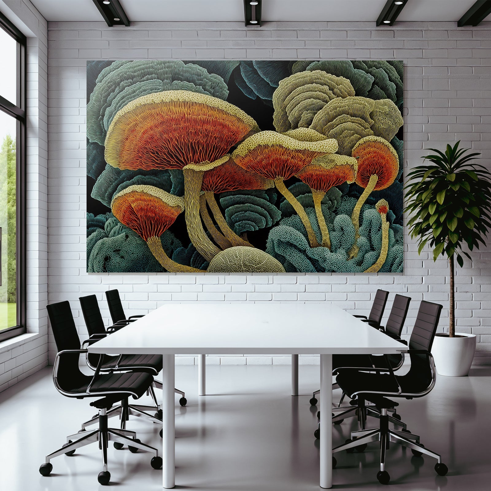 Kunstvolle Pilzillustration Mit Lebendigen Farben