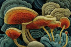 Kunstvolle Pilzillustration Mit Lebendigen Farben | Psychedelische Kunst | Stilrichtungen