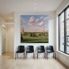 Fantastische Landschaft Mit Architektur Grünen Hot Air Balloons Und Butterflies