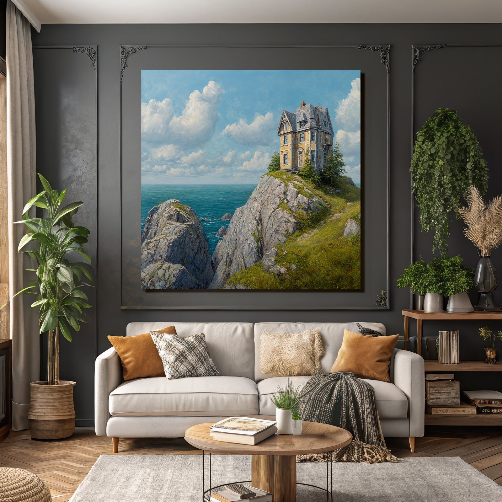 Haus Am Klippenrand Ausblick Auf Das Meer