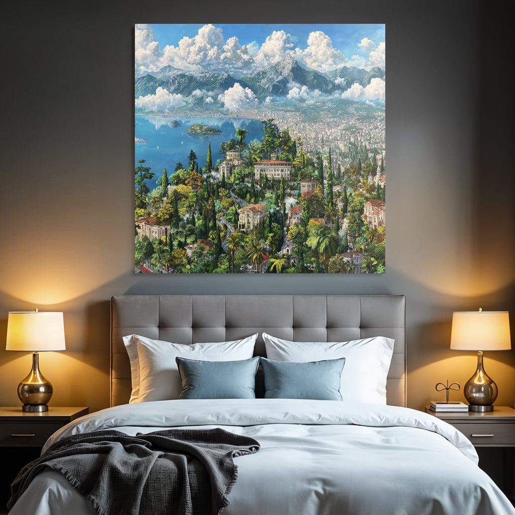 Idyllische Landschaft Mit Bergen Und Gewässern