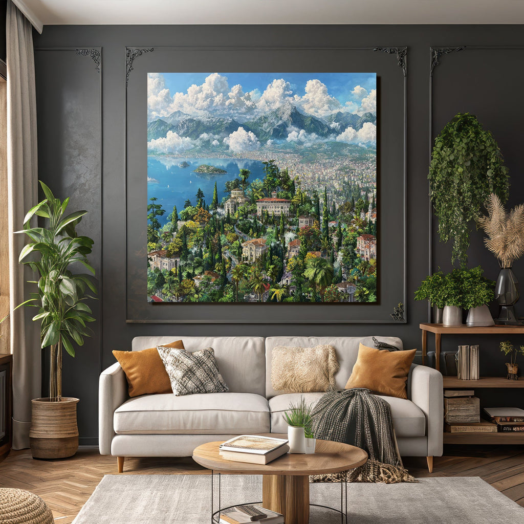 Idyllische Landschaft Mit Bergen Und Gewässern