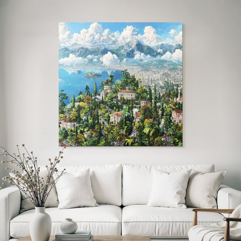 Idyllische Landschaft Mit Bergen Und Gewässern