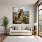 Landschaft Ruinen Und Stadtskyline Natur Vs Stadt