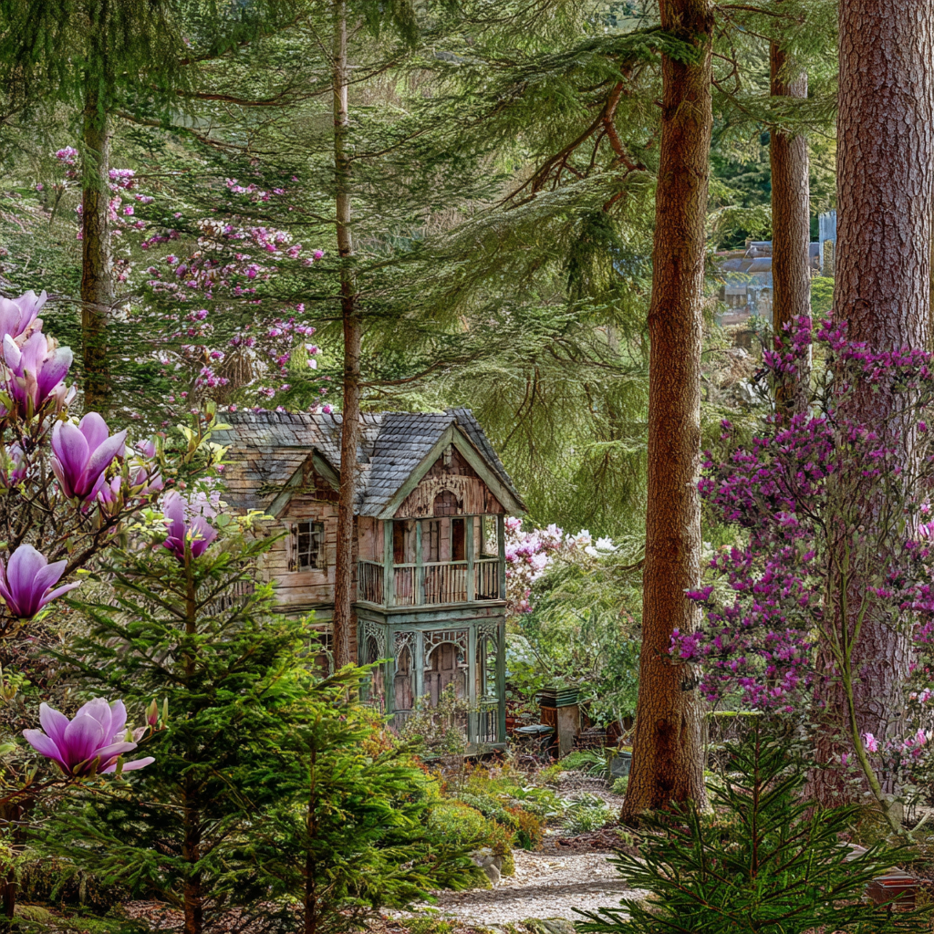 Rustikale Hütte Umgeben Von Grün Und Blühenden Blumen | Humor und Schraeges | Themen und Hobbys