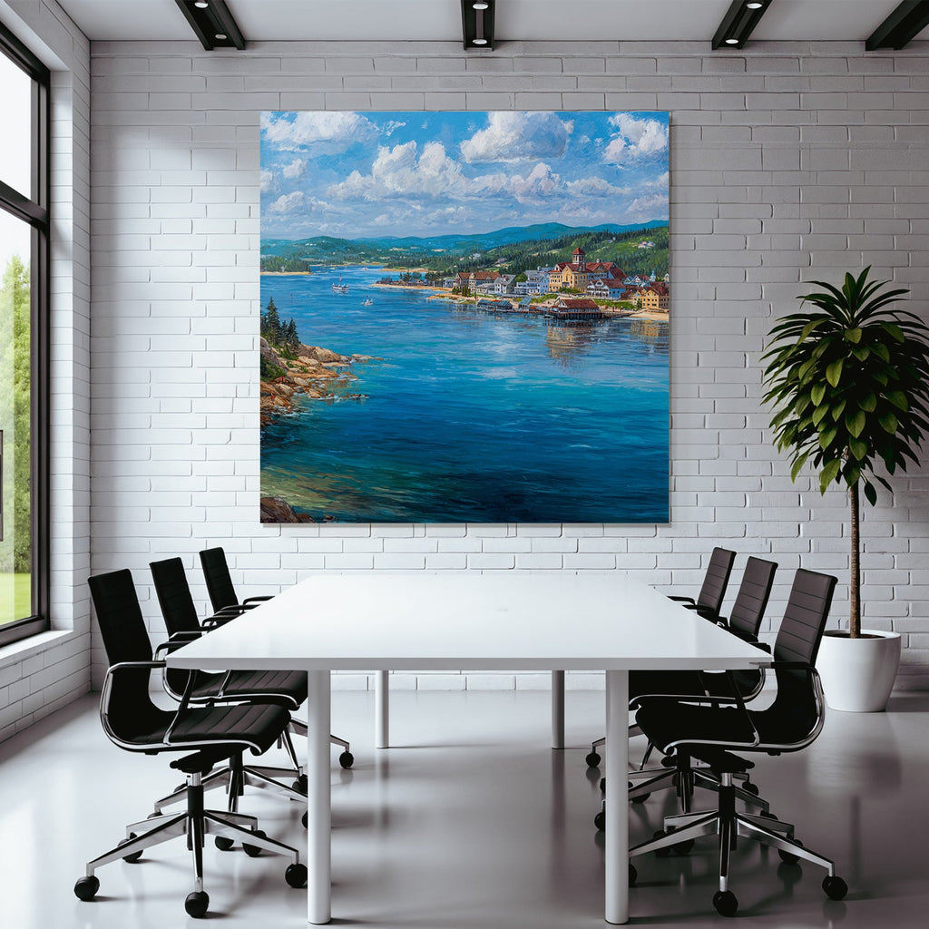 Scenic Landscape Waterfront View Malerei