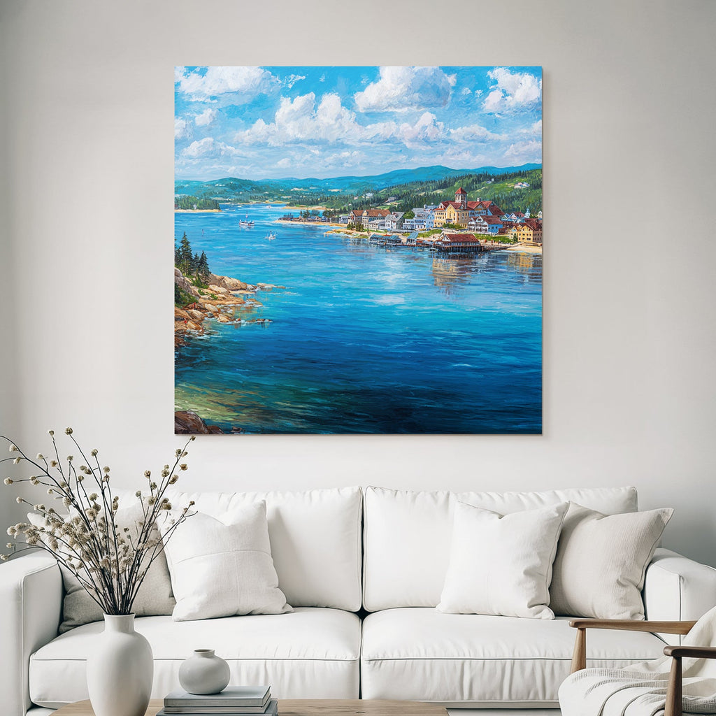 Scenic Landscape Waterfront View Malerei